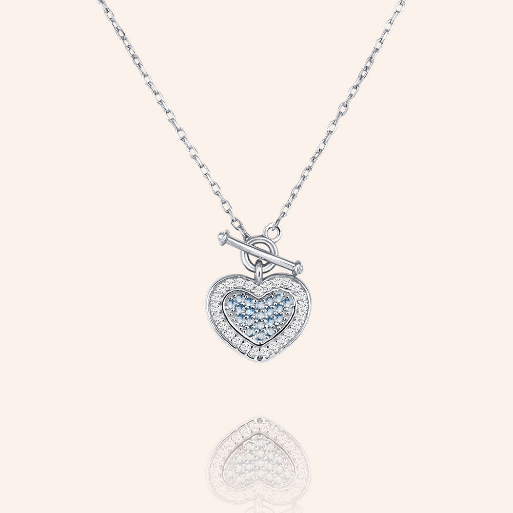"Hearts Collide" 1.8CTW Pave Pendant Necklace - Sterling Silver / Gold Vermeil