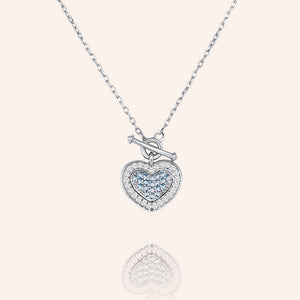 "Hearts Collide" 1.8CTW Pave Pendant Necklace - Sterling Silver / Gold Vermeil