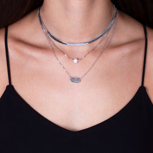 "My Wish" Cultured Freshwater Pearl Snake Chain Necklace