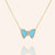 "Free Spirit" 1.2CTW Carved Turquoise or Pink Spinel Butterfly Pendant Necklace