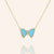 "Free Spirit" 1.2CTW Carved Turquoise or Pink Spinel Butterfly Pendant Necklace