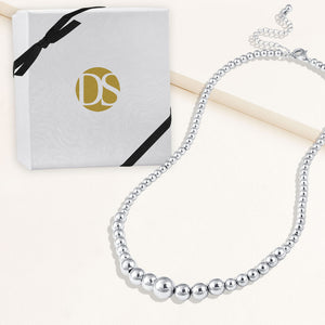 "Bluma" Graduated Highly Polished Bead Necklace