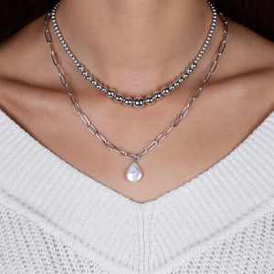 "Bluma" Graduated Highly Polished Bead Necklace