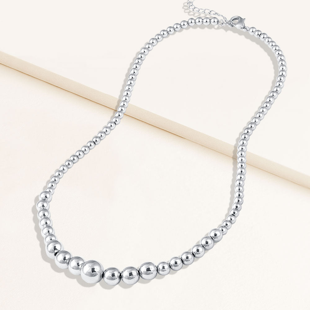 "Bluma" Graduated Highly Polished Bead Necklace