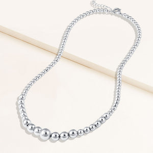 "Bluma" Graduated Highly Polished Bead Necklace