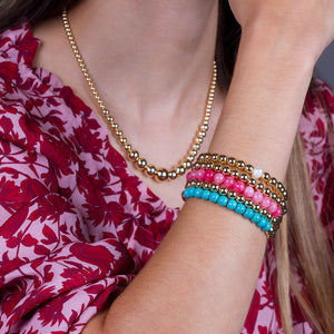 "Bluma" Graduated Highly Polished Bead Necklace
