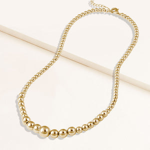 "Bluma" Graduated Highly Polished Bead Necklace