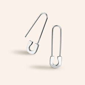 "Elyse" Safety Pin Earrings - Sterling Silver / Gold Vermeil