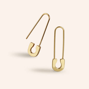 "Elyse" Safety Pin Earrings - Sterling Silver / Gold Vermeil