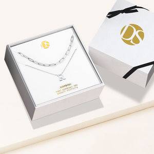 "One in a Million" Set of Two Initial & Clip Chain Layering Necklaces