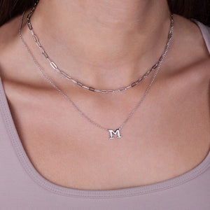 "One in a Million" Set of Two Initial & Clip Chain Layering Necklaces