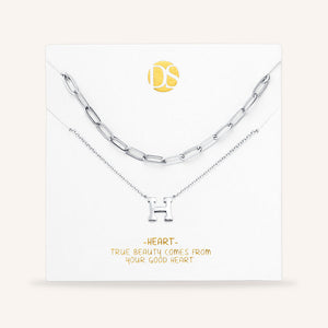 "One in a Million" Set of Two Initial & Clip Chain Layering Necklaces