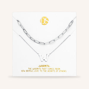 "One in a Million" Set of Two Initial & Clip Chain Layering Necklaces