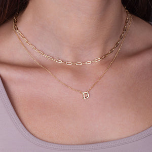 "One in a Million" Set of Two Initial & Clip Chain Layering Necklaces