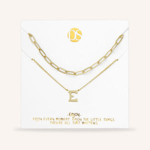 "One in a Million" Set of Two Initial & Clip Chain Layering Necklaces