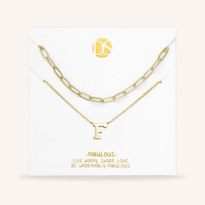 "One in a Million" Set of Two Initial & Clip Chain Layering Necklaces