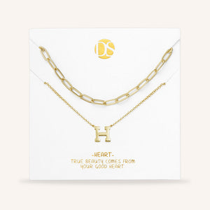 "One in a Million" Set of Two Initial & Clip Chain Layering Necklaces