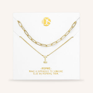 "One in a Million" Set of Two Initial & Clip Chain Layering Necklaces