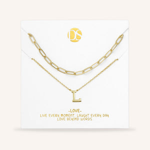 "One in a Million" Set of Two Initial & Clip Chain Layering Necklaces