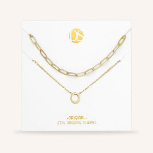 "One in a Million" Set of Two Initial & Clip Chain Layering Necklaces