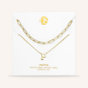 "One in a Million" Set of Two Initial & Clip Chain Layering Necklaces