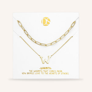 "One in a Million" Set of Two Initial & Clip Chain Layering Necklaces