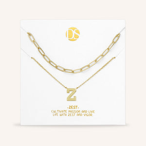 "One in a Million" Set of Two Initial & Clip Chain Layering Necklaces