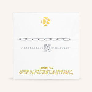 "My Own Sparkle" Set of Two Pave Initial & Clip Chain Layering Anklets