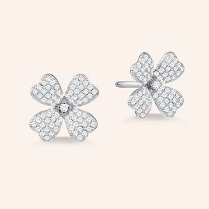 "Venezia" 1.2CTW Pave Flower Post Earrings