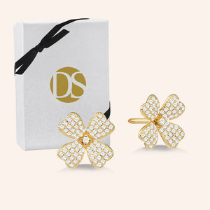 "Venezia" 1.2CTW Pave Flower Post Earrings