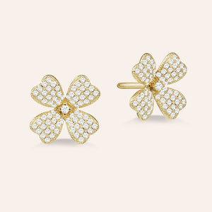 "Venezia" 1.2CTW Pave Flower Post Earrings