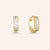 "Juliet" Sterling Silver 1.4CTW Baguette Mini Huggie Earrings