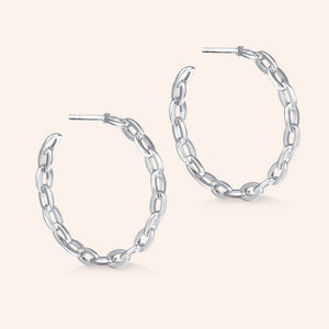 "Fit for You" High Polished Link Hoop Earrings