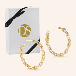 "Fit for You" High Polished Link Hoop Earrings