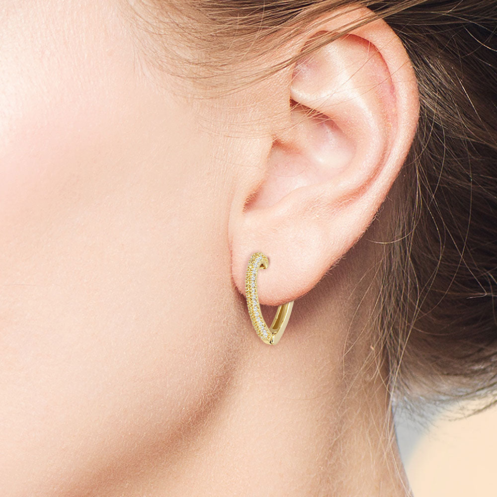 Pave shop heart earrings