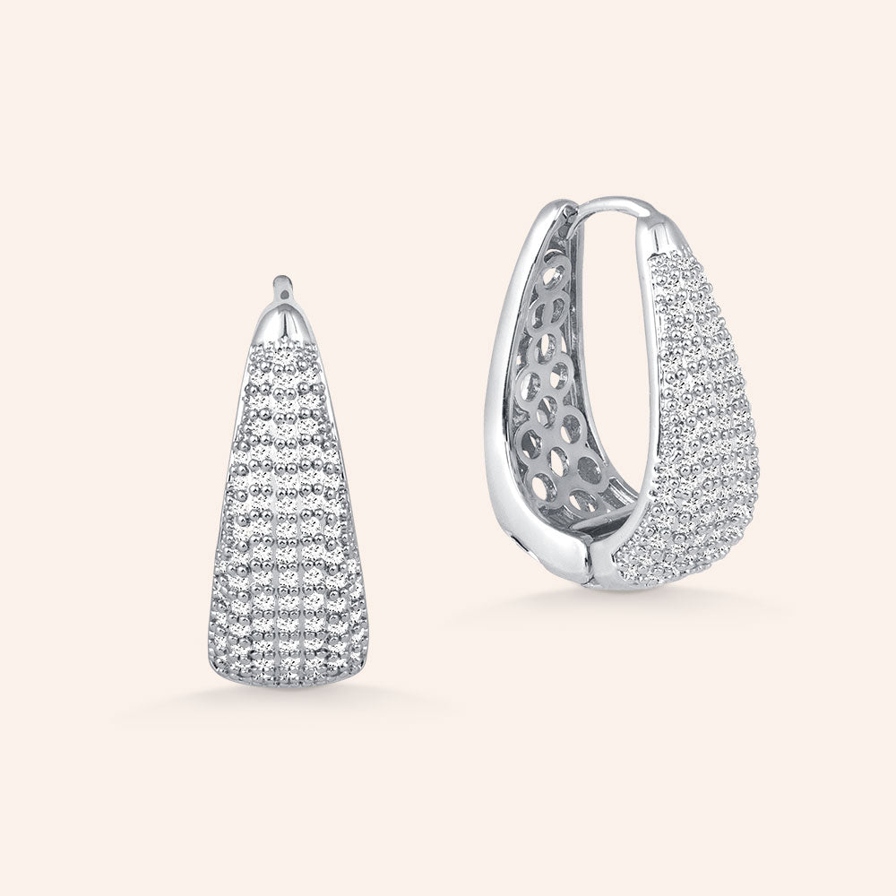 "Royal" Pave Statement Hoop Earrings