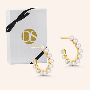 "Daydream" Infinity Pearl Hoop Earrings