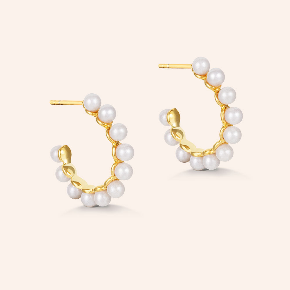 "Daydream" Infinity Pearl Hoop Earrings