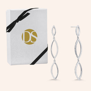 "Look on the Bright Side" 1.2CTW Pave Crisscross Drop Earrings