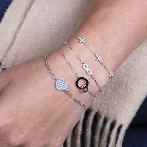 "Outer Space" Sterling Silver 1.0CTW Infinity Symbol Bracelet