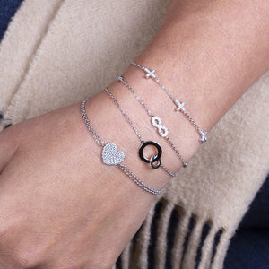 "Inseparable" Sterling Silver Interlocking Circles Bracelet