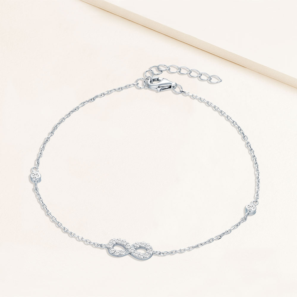 Accessorize London Women's Silver Eternity Symbol Friendship Bracelet -  Accessorize India