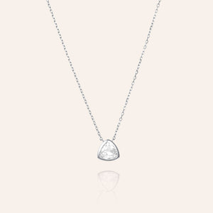 "Mystic" Sterling Silver 0.9CTW Bezel Set Trillion Pendant Necklace