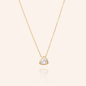 "Mystic" Sterling Silver 0.9CTW Bezel Set Trillion Pendant Necklace