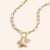 "Cherish your Liberty" Multi Charm Thick Link Chain 26" Long Necklace Set - Butterfly & Heart Charms