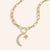 "Protects & Empowers" Multi Charm Thick Link Chain 26" Long Necklace Set - Moon & North Star Charms
