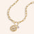 "Wisdom & Guidance" Multi Charm Thick Link Chain 26" Long Necklace Set - Compass & Pearl Charms