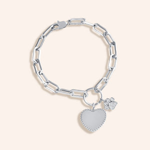 "Love my Furry Friends" Multi Charm Thick Link Chain Bracelet Set - Heart & Pow Charms