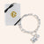 "4 Petals Blossom" Multi Charm Medium Link Chain Bracelet Set - Flower & Pave Circle Charms