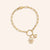 "Always Protects Me" Multi Charm Thin Link Chain Bracelet Set - Evil Eye & Hand Charms Gold